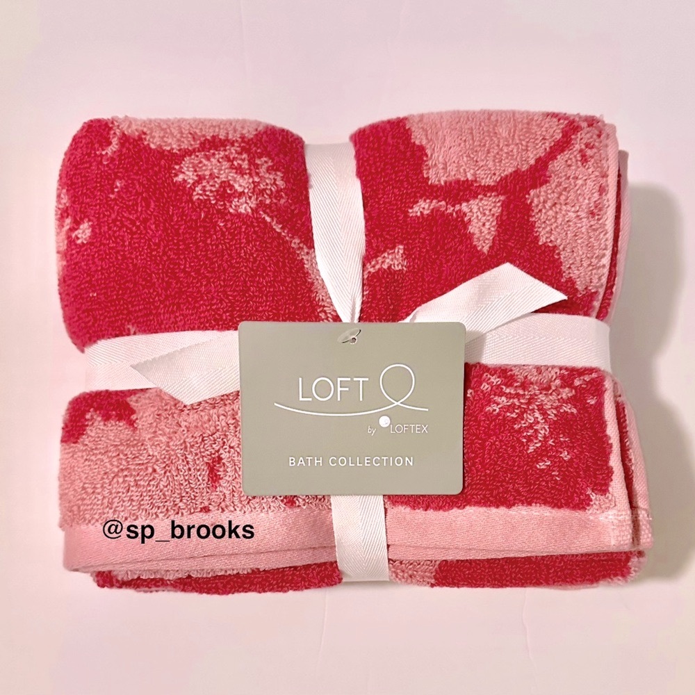 🎁2PC LOFT Hand Towel Set - Cotton - PEONY HNYS IN BLOOM